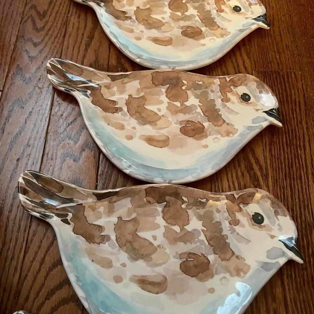 Set of Bird-Shaped Melamine Plates (5)